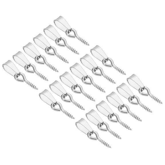Uxcell 16 x 4 mm Screw Eye Pins Peg Bail, 20Pcs Stainless Steel Cup Eyelet Screw Eye Pins for Jewelry Making, Silver