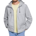 thumbnail image 2 of OIOLOYJM Jackets for Men Lightweight Outdoor Full Zip Sun Protection Rain Windbreaker Casual Hiking Running Breathable Hooded Coat Light Gray L, 2 of 4