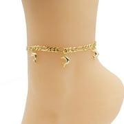 S&M JEWELRY Women's Girls 18k Layered Real Gold Plated Dolphins Anklet Bracelet 10"