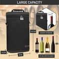 thumbnail image 3 of OPUX 2 Bottle Wine Carrier Tote, Insulated Leakproof Wine Cooler Bag, Wine Travel Bag Tote for Picnic BYOB Beach, Portable Wine Bottle Carrying Case, Gift for Wine Lover Women Men Christmas, Black, 3 of 9