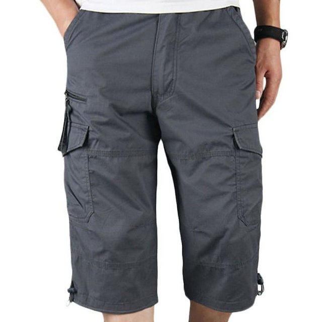 Pantalón cargo largo liso para hombre gris oscuro L brillar Electrónica
