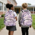 thumbnail image 2 of Jeiento Cute Rabbit 17 Inch Large Capacity Backpack for Kids 4-Piece Set Daisy Lunch Bag Pencil Case Water Bottle Holder Lightweight Schoolbag for Boys Girls, Purple, 2 of 7