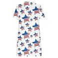 thumbnail image 4 of Dyegold Sundresses for Women Casual Beach - Holiday Dresses for Women Patriotic Round Neck Short Sleeve American Flag Midi Tunic Sundress ​Loose Flowy Swing ​Dress, 4 of 4