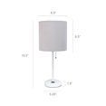 thumbnail image 3 of LimeLights White Stick Lamp with Charging Outlet and Fabric Shade 2 Pack Set, 3 of 8