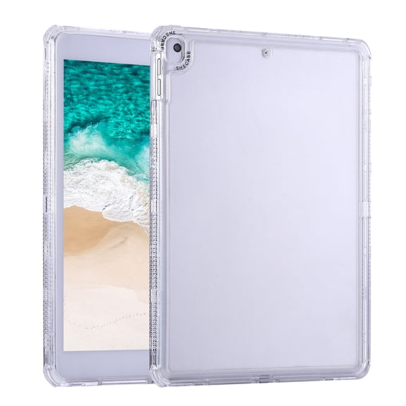 Allytechgroup Clear Case for iPad 9th/8th/7th Generation 10.2" & iPad Air 3 10.5" (Air 3rd Gen) & iPad Pro 10.5 2017, [Built-in Pencil Holder] Anti Yellowing Slim Shockproof Protective Cover, Clear