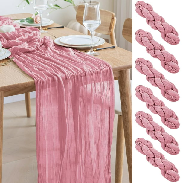 Tapete de mesa Ase'm, tela para queso, 3 m, rosa, bohemio rústico, 6 unidades