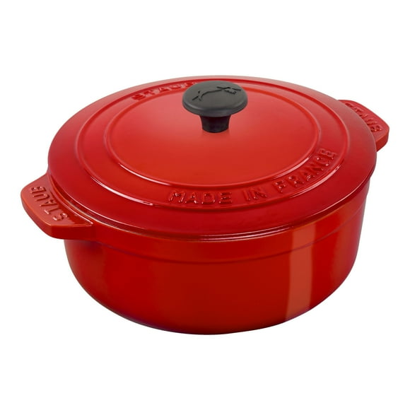 STAUB La Cocotte 24 cm Cast Iron Round Essential Cocotte, Cherry (Visual Imperfections - B STOCK)