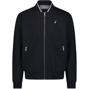 Nautica Men's Bomber Jacket – Windbreaker, Water-Resistant, Waterproof, Golf, Hiking, Boating, Casual Wear, Black Medium