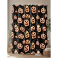 thumbnail image 4 of Fsddascl Halloween Pumpkins Shower Curtain Set - Small 36" x 72" Washable Bathtub Curtain with 12 Hooks, Fall Scary Halloween Funny Waterproof Fabric Stall Shower Curtains for Bathroom/Bathtub Décor, 4 of 6