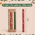 thumbnail image 3 of Rollos de papel kraft navideño de YANGTE, 43 x 305 cm, paquete de 4, 3 of 7