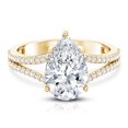 thumbnail image 5 of Rosec Jewels 3 Ct IGI Certified Lab Grown Diamond Pear Engagement Ring (E-VS1 Quality) - Split Shank Ring, 14K Yellow Gold, US 4.00, 5 of 9