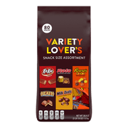 Hershey, Chocolate and Peanut Butter Assortment Snack Size Candy, Bulk Candy, 39.8 oz, Variety Bag, 80 Pieces