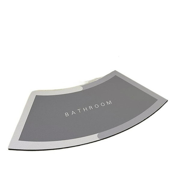 BAIANNAN Diatom mud absorbent mat curved fan-shaped bathroom floor mat bathroom door shower room non-slip foot mat quick-drying door mat