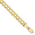 thumbnail image 2 of 14K Yellow Gold 9.4mm Solid Polished Light Flat Cuban Chain, 2 of 3