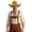 Yellow, variant on Western Fringe Fedora Cowboy Hat With Folded Brim For Outdoor Bar Party Beige