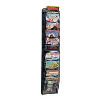 Onyx Mesh Magazine Wall Rack, 10 Pocket