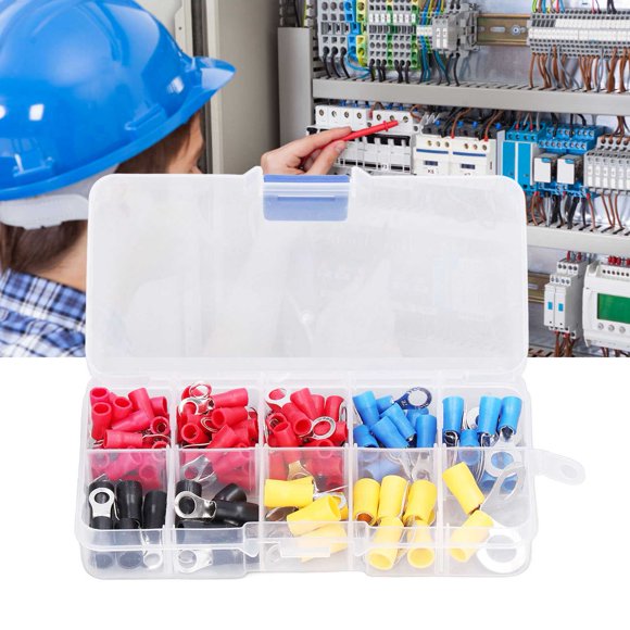 Kit De Accesorios De Conector De Cable De Engarzado Aislado Con Terminal De Anillo De 102 Piezas Para Equipo