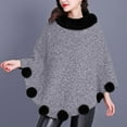 thumbnail image 2 of YYDGH Women's Batwing Sleeve Cardigan Shawl Faux Fur Trim Cloak Poncho Sweater Cape Oversized Winter Cape, 2 of 5