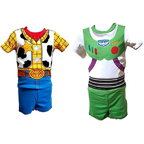 Pixar Toy Story Buzz & Woody Toddler Boys 4 Piece Pajama Set, Size 3T