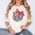 thumbnail image 3 of Disco Softball Oversized Tee for Player Fan Coach Red Bow Disco Baseball Women and Teen Ivory Shirt Adult 2X-Large, 3 of 4