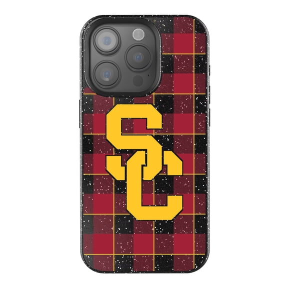 Keyscaper USC Trojans Plaid Bling iPhone Case