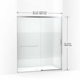 thumbnail image 2 of Kohler 707616-8G81-SH 75.5 x 65.62 in. Elate Sliding Shower Door with 0.31 in. Thick Heavy Crystal Clear Glass & Privacy Band - Bright Silver, 2 of 7