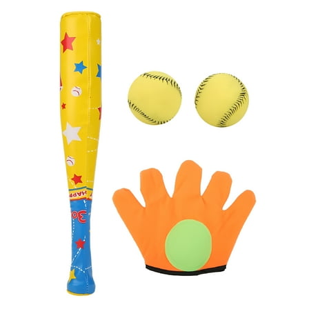 BESTSKY T-Ball Set for Toddlers,4PCS Sports Baseball Toys Soft Baseball Bat Ball Glove Set for Kids Children Gifts Baseball Tee Game