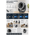 thumbnail image 3 of Ventilador Portátil Recargable USB Tipo C | 4 Velocidades | Control Remoto y Pantalla Táctil | Silencioso para Escritorio Oficina Hogar Viaje Dormitorio, 3 of 3
