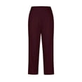 thumbnail image 6 of COMVALUE Pants for Women Stretch Cropped Summer Casual Capris Office Work Slacks Yoga Dress Pant Pants (Red, XL), 6 of 9