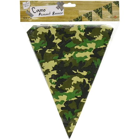 Beistle 50709 Camo Pennant Banner Party Supplies, Multicolored