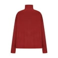thumbnail image 6 of Herrnalise Womens 2024 Turtleneck Sweaters Cable Knit Long Sleeve Pullover Sweater Jumper Red,M, 6 of 7