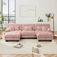 thumbnail image 4 of Modern Luxury Chenille U-Shaped Sectional Sofa for Living Room - 220×80×75cm, 4 of 19