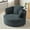 Dark Grey, variant on MAYEERTY Compressible Corduroy Round Lounge Sofa, Modern Couch with Spring Cushion for Apartment, 49*45*35"Black