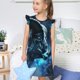 thumbnail image 4 of Balery Celestial Ram Night Sky Camisón de princesa para niñas, pijama de algodón con mangas abullonadas, suave y bonito.-Medium, 4 of 6