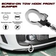 thumbnail image 4 of Xotic Tech JDM Sport Track Racing Style CNC Aluminum Screw-on Tow Hook Front Bumper Compatible with Acura TL or Honda Fit S2000 (Silver), 4 of 8