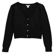 Nordstrom Kids Long Sleeve Metallic Cardigan Sweater Black Sparkle L 10/12 NWT