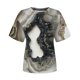 thumbnail image 4 of ICHUANYI Clearance Women's Tops Fashion Casual Loose Blouse Stone Gradient Printing Round Neck T-Shirt Blouse Print Tee(Army Green, M) ICHUANYI WER2023081400813, 4 of 6