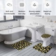 thumbnail image 6 of Summer Fruit Bathroom Rugs Set Lemon Watercolor Flower Leaf Black Background Non Slip Absorbent Soft Bath Mats 3 Piece Set with Bathroom Rug, U-Shaped Floor Mat, Toilet Seat Cover Small Size, 6 of 9
