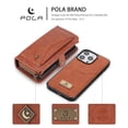 thumbnail image 2 of for iPhone 16 Pro Case, for iPhone 16 Pro Wallet Case, Premium PU Leather [Magnetic Flip] [Zipper Pocket] [Wristband] [Card Holder] Detachable Case for iPhone 16 Pro,Brown, 2 of 15