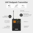 thumbnail image 3 of TONOR UHF Wireless Microphone System with Headset Mic/Lavalier Lapel Mic, Bodypack Transmitter, Rechargeable Receiver, 15 Channels 200ft Range 1/4" Output for Recording Live Performance PA Speaker, 3 of 9
