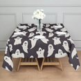 thumbnail image 3 of Dark Halloween White Ghosts Square Tablecloth,Waterproof Square Table Cover,Wipeable Spillproof Washable Table Cover for Home Kitchen Party Decor 52"x52"(132x132cm), 3 of 6