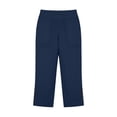 thumbnail image 5 of Capri Pants for Women Elastic Waist Relaxed Fit Casual Soft Cotton Linen Pants with Pockets Summer Outdoor Athletic Hiking Navy 2XL, 5 of 7