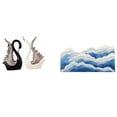 thumbnail image 1 of Elegante Conjunto De Escultura De Cerámica De Cisne Y Alfombra Oceánica Para Decoración Del Hogar, Regalo De Aniversario, Guardería, Dormitorio, Cocina, Entrada, Sala De Juegos., 1 of 8
