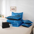 thumbnail image 6 of Feelyou Boys Sport Bedding Comforter Set 7-Piece for Kids Teens, Ice Hockey Full Bedding Set, Eat Sleep Ice Hockey Fitted Sheet Flat Sheet, Blue Black Room Decor, 6 of 8