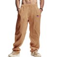 thumbnail image 2 of Akiihool Straight Pants for Men Men's Casual Drawstrintg Elastic Waist Winter Pants Yellow,S, 2 of 9