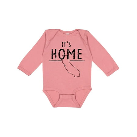

Inktastic It s Home-State of California Outline DIstressed Text Gift Baby Boy or Baby Girl Long Sleeve Bodysuit
