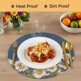 thumbnail image 4 of Daisy Round Placemats Set of 6, Braided Polypropylene Place Mats, Spring Floral Summer Botanical Elegant Navy Blue Washable Table Mats for Kitchen Dinner Holiday Wedding Party Coffee Table Decor 15", 4 of 9