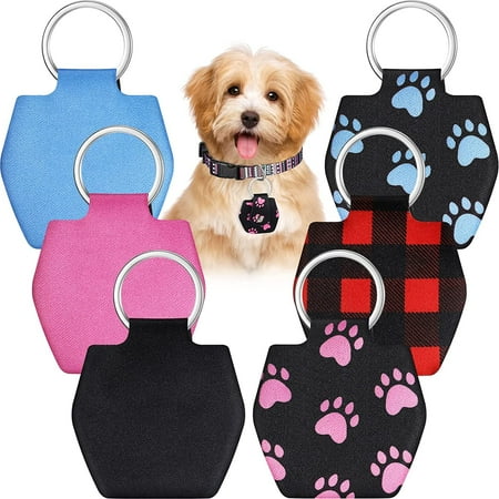 6 Pieces Dog Tag Holder Portable Pet ID Tag Soundless Dog Tag Silencer Bag Dog Tag Cover with Rings Quiet Dog Tag Bag Protector for Dogs Cats Pets Walmart