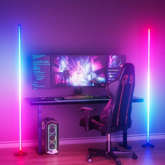 Lámpara CCACC de 2 piezas, 165 cm, LED RGB regulable con cambio de color