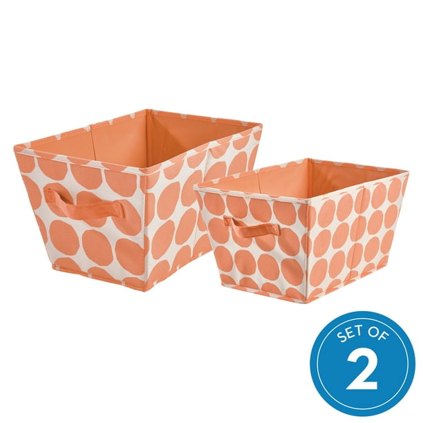 iDesign Dot Angled Storage Bin 2 Piece Combo Set, Coral